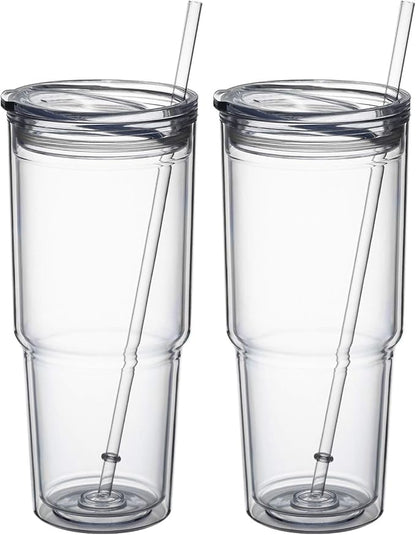 MEWAY 30oz/2 pcs Classic Insulated Tumblers, Double Wall Acrylic Tumbler by MEWAY