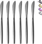 HOMQUEN Dinner Knives 6 Piece, Stainless Steel Matt Black Dinner Knife by HOMQUEN