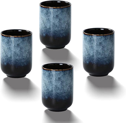 Large Ceramic Tea Set, Chinese Tea Cup, Coffee Cup, Ceramic Mate Tea Cup Set 4 by ceramicteacup
