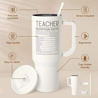 SANDJEST Teacher Appreciation Gift – 40oz Stainless Steel Insulated Tumbler - Image 2