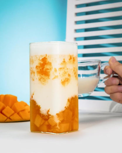 LUXU Drinking Glasses 8 oz, Square Beer Glass | Lead-Free Glassware, Water - Image 7