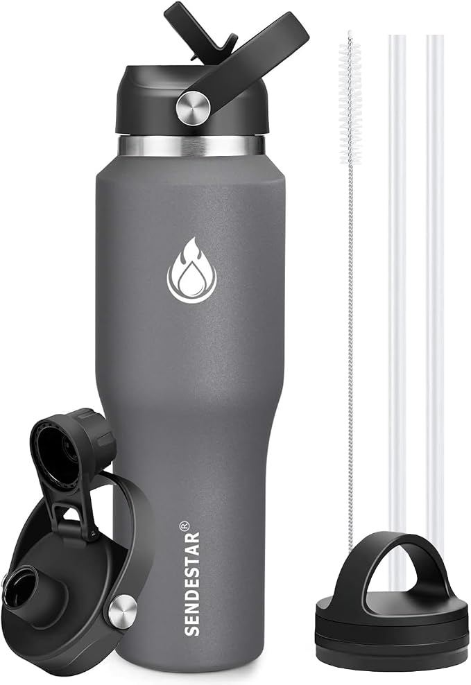 SENDESTAR 40oz Water Bottle Wide Mouth Stainless Steel Vacuum Insulated Double by Sendestar