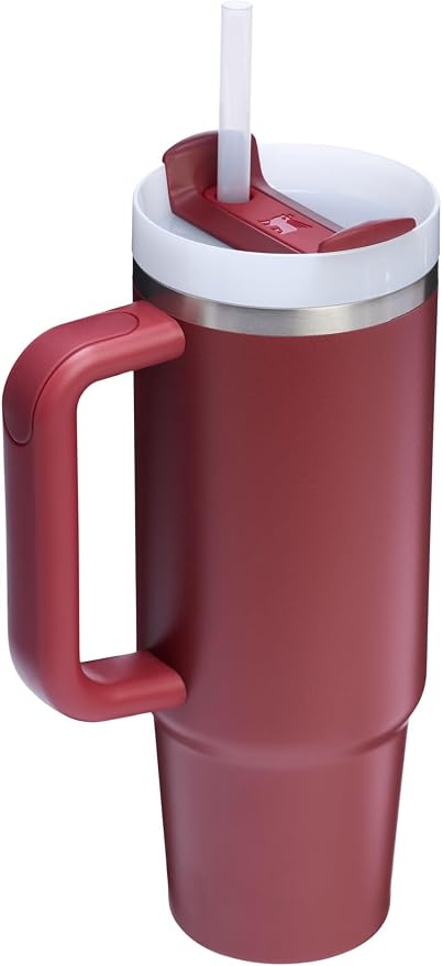STANLEY Quencher H2.0 Flow State Tumbler, 30 oz, Cranberry | Handle and Straw | - Image 3