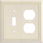 Henne Bery Sunken Pearls Heavy Duty Decorative Wall Plate Switch Plate Outlet Cover, Durable Solid Zinc Alloy (Toggle/Duplex, Light Almond)