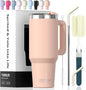 40 oz Tumbler with Handle, Tumbler with Lid and Straw, Double Wall Insulated by Watersy