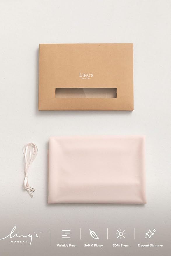 Ling's Moment 14Ft Blush Table Runner, Wedding Sheer Chiffon Table Runners | - Image 6