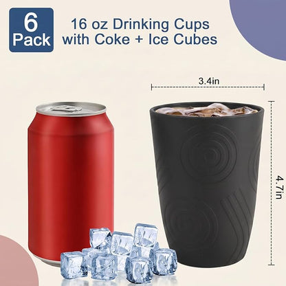 Wheat Straw Cups 6 PCS - 16 OZ Drinking Glasses - Image 3