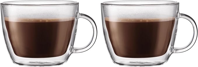 Bodum 15oz Double Wall Latte Mug, High-Heat Borosilicate Glass by Bodum