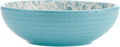 Pfaltzgraff Venice Set of 2 Pasta Bowls, 8 Inch, Teal and White - Image 7