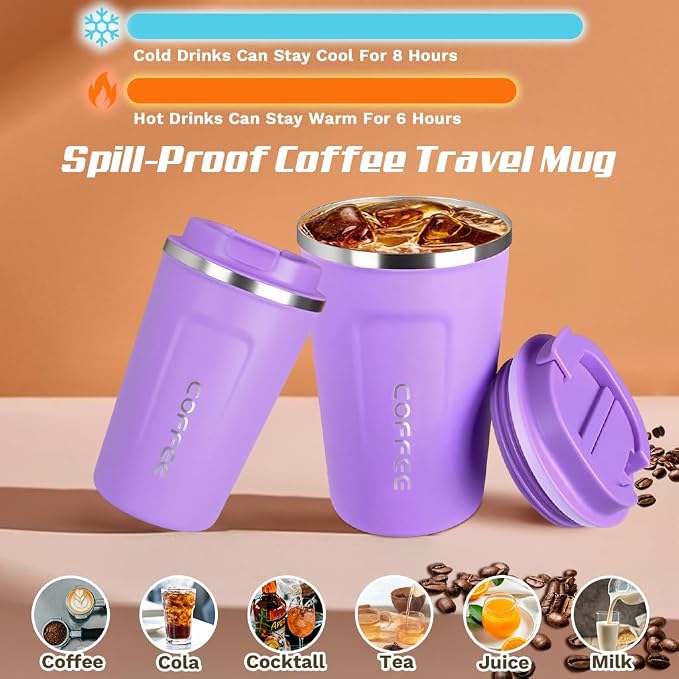 SPLMIFA Travel coffee mugs leak-proof, reusable coffee cup - Image 2
