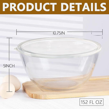 5 Quart Deep Big Glass Bowl - Image 2