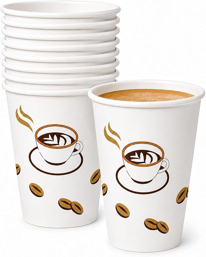 King Zak 16 oz Paper Hot Cups, Rolled Rim, To-Go Cups, Hot Coffee, Tea and Cocoa by KingZak