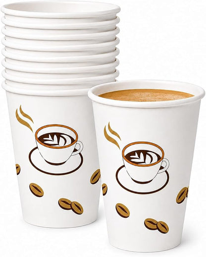 King Zak 16 oz Paper Hot Cups, Rolled Rim, To-Go Cups, Hot Coffee, Tea and Cocoa by KingZak