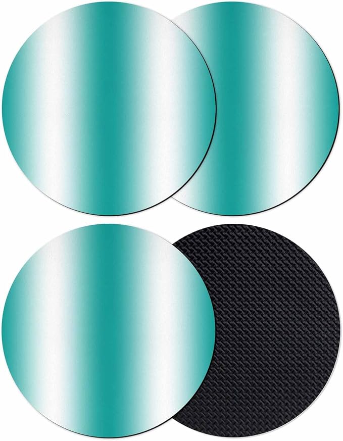 Ombre Teal Green Coasters Set of 4, Modern Minimalist Geometric Gradient Color by PIEPLE