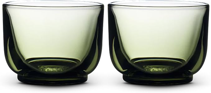 Fellow Pirch Cortado Cups 4.5 oz, Soda Lime Glass Woodland | Curved Interior by Unknown