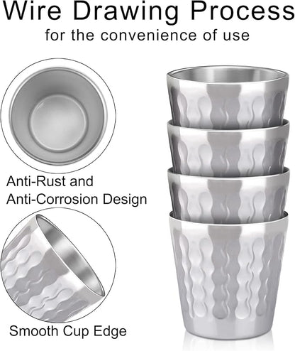 Beasea Stainless Steel Cups, 4 Pack 6oz Metal Drinking Stackable Double Wall - Image 5