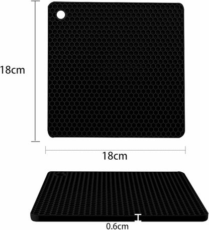 Silicone Non-Slip, Heat Resistant & Water-Trapping Trivet Mats - Image 2