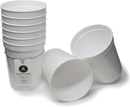 Rolling Sands 16 oz. Reusable Plastic Stadium Cups, 8 Pack, Made in USA by RollingSands
