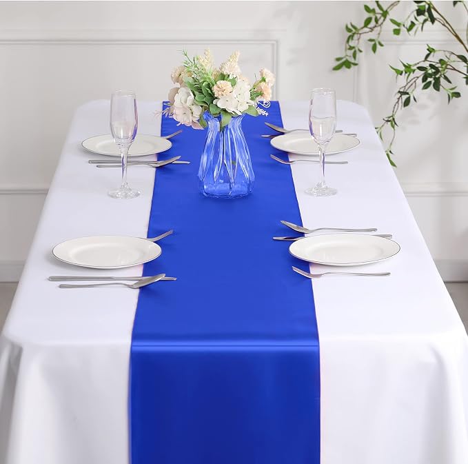 Manyshofu Royal Blue Satin Table Runner 12x108 - Image 8