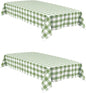 Buffalo Plaid Tablecloth 60 x 84 inch 2 Pack Sage Green and White | Waterproof by Hiasan