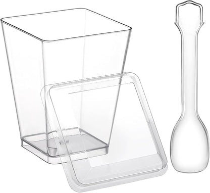 Eupako 100 Pack 5 oz Square Clear Plastic Dessert Cups - Image 7
