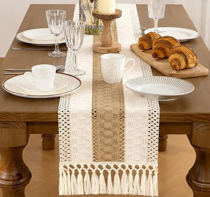 MLMW Boho Jute Table Runner Farmhouse Burlap Small Table Runner Dresser Runner - Image 5