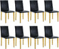 Dining Chairs Set of 8,Faux Leather with Gold Metal Legs,Armless Kitchen Room Chairs Set of 8,Max Load 300 Lbs,High Back Modern Design for Home Kitchen Living Room Bedroom
