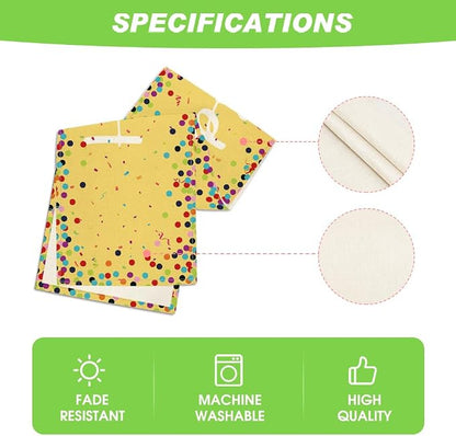 Artoid Mode Polka Dot Yellow Happy Birthday Table Runner, Seasonal Summer - Image 5
