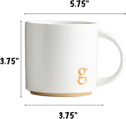 COLLECTIVE HOME Ceramic Coffee Mug, 15 oz Monogram Cup - Image 2