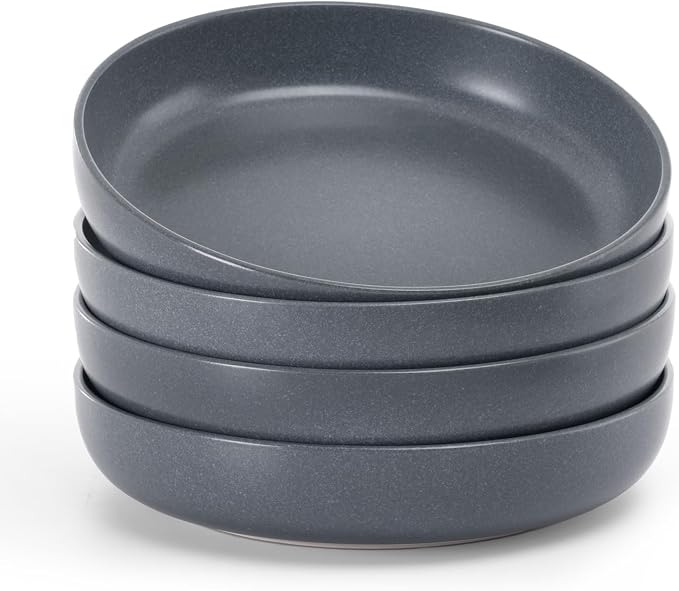 famiware Milkyway 33 oz Pasta Bowls Set of 4, Matte Dark Charcoal | Double by Famiware