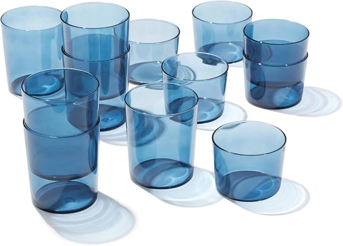 Oneida Drinkware, Stackables Blue Drinkware, 8.5 Oz & 14 Oz Capacity, Glass - Image 5