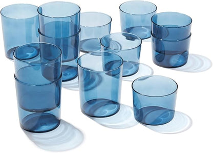 Oneida Drinkware, Stackables Blue Drinkware, 8.5 Oz & 14 Oz Capacity, Glass - Image 5