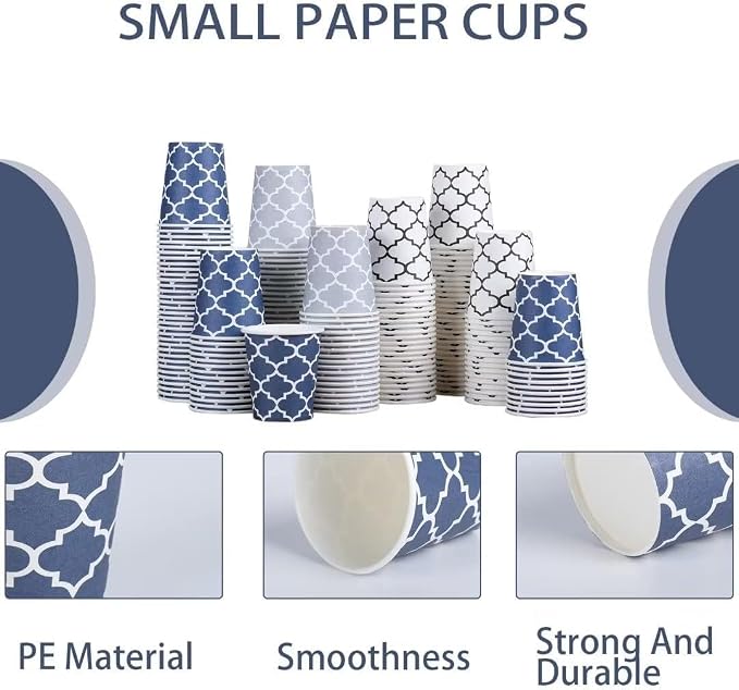 Clawsoff 300 Pack 3 oz Paper Cups Small Disposable Mouthwash Bathroom Cups | - Image 3