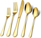 Gold Silverware Flatware Set for 8, 40 Piece Stainless Steel Cutlery Set by CXJY