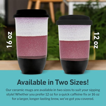 NOVA CERAMICS Coffee Travel Mug – Reusable Coffee Cup – Microwave & Dishwasher - Image 5