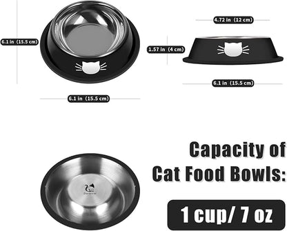 Serentive 2 Pcs Non-Slip Stainless Steel Small Food Bowls - Image 2