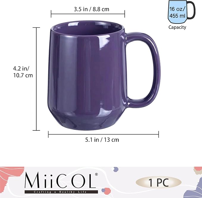 Miicol Ceramic Coffee Mug, 16 oz Large Coffee Cup, Tea Mug - Image 3