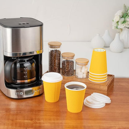 Restaurantware 12 Ounce Ripple Wall Disposable Coffee Cups, 500 Insulated - Image 12