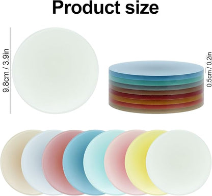 Gradient Round Acrylic Coasters, 8 Pack, 3.8in | Heat Resistant, Home Bar - Image 7
