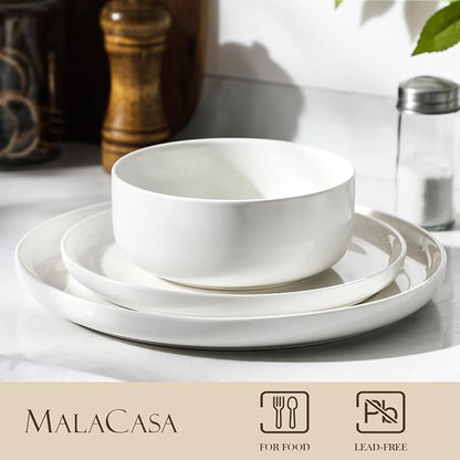 MALACASA 24 OZ Ceramic Bowls Set of 4, Dishwasher Microwave Oven Safe, Series - Image 3