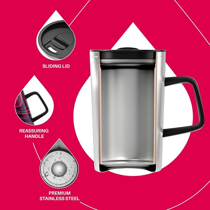 Ideus 16 oz Insulated Stainless Steel Coffee Mug - Image 3