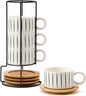 LUKA 6 Ounce Porcelain Stackable Espresso Cups by LUKA