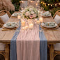 Cheesecloth Table Runner 6 Pack Dusty Pink and Dusty Blue, Boho Gauze Table by Avolander
