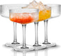 Qipecedm® 4 Pcs Ribbed Coupe Glasses, 10 oz Vintage Coupe Glass Set, Unique by Qipecedm