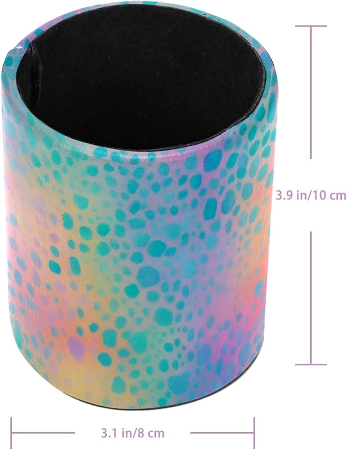 Leather Pen Holder for Desk, Leopard Print Pencil Cup Pen Organizer Makeup - Image 3