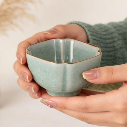 KAMMAK Japanese Tea Cups, 4 Oz Small Handmade Ceramic Teacups, Loose Leaf and - Image 5
