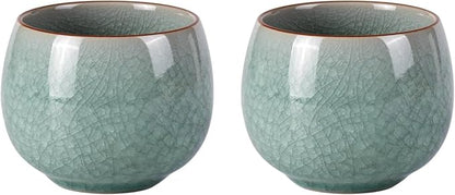 KAMMAK Japanese Tea Cups, 5 Oz Small Handmade Ceramic Teacups, Loose Leaf and by KAMMAK