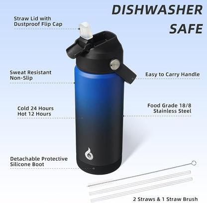 BJPKPK 18oz Insulated Water Bottle, Stainless Steel Bottle - Image 3