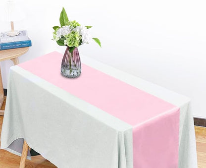 12 Pack Pink Table Runners, Satin Table Runner 12x108 Inches Long, Silk and - Image 2