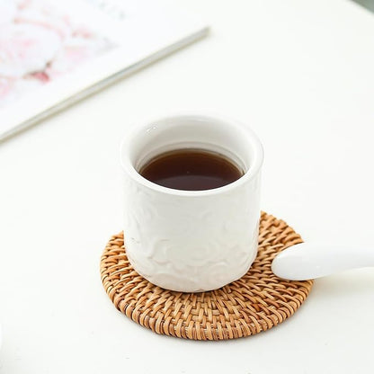 Ceramic Espresso Cups Set of 2, 3.4 Oz Espresso Mugs, Demitasse Cups - Image 2